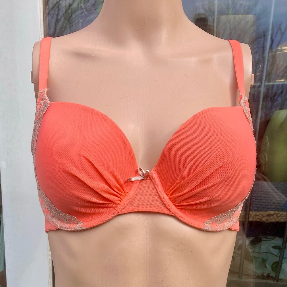 34D Salmon/Peach & Tan Lace Jasmine & Ginger Bra